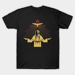 Jesus and the dove descending on Him is a symbol of the Holy Spirit. T-Shirt